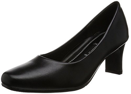 [ロメオ バレンチノ] スクエアトゥ ヒール6.5cm 足囲3E PUレザー VB3300 レディース ブラック 22.5 cm 3E